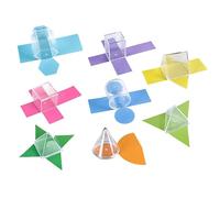Formes 3D - Kit De Géométrie 24,5 X 13,8 X 6 Cm - Ensemble D'apprentissage Des Couleurs En Papier De 8 Pièces Avec Modèles 3D Amovibles | Formes D'enseignement Des Mathématiques PP, Outil Éducatif, Ai