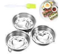 Formeur d'omelette universel antiadhésif : kit de préparation de | McMuffins Lot de moules pour le petit-déjeuner à la vapeur antirouille