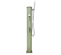 Formidra - Douche Solaire 20 L pour Utilisation en Extérieur de Jardin, Piscine ou Spa - Robinet à Pied, Mitigeur et Douchette Amovible - Aluminium - Vert Réséda - Jolly Go2