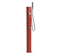 Formidra - Douche Solaire 20 L pour Utilisation en Extérieur de Jardin, Piscine ou Spa - Robinet à Pied, Mitigeur et Douchette Amovible - Aluminium - Terracotta - Jolly Go2