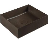 FORMIGO lavabo en béton à poser, 47,5x36,5cm, brun foncé mat