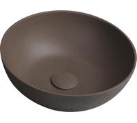 FORMIGO lavabo en béton à poser, diamètre 39cm, brun foncé mat