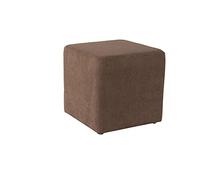 fornera F66 Pouf cube rembourré en tissu Plusieurs couleurs Rembourrage de qualité et pieds en plastique Marron