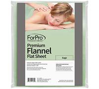 ForPro Professional Collection Drap plat en flanelle de qualité supérieure pour table de massage, ultra léger, résistant aux taches et infroissable, 160 x 254 cm (l x L), sauge