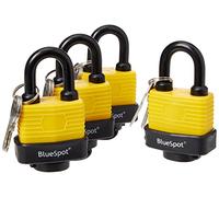 Fort Knox 77011 Lot de 4 cadenas résistants aux intempéries Jaune 40 mm