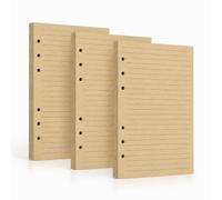 FORTAVEM Recharge de papier, 90 feuilles/180 pages, 100 g/m² d'épaisseur, inserts de planification à 6 trous pour classeur A5 à 6 anneaux, carnet de notes rechargeable, agenda, planificateur de voyage
