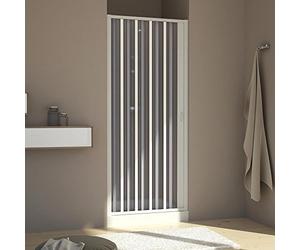Forte BR120001 Cabine de douche avec porte escamotable, réversible, blanc, 60 x 80 x 185 cm (h)