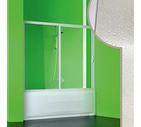 Forte BS322000001 Maestro Pare-baignoire en PVC et acrylique, largeur ajustable, réversible, 160 x H 150 cm, blanc