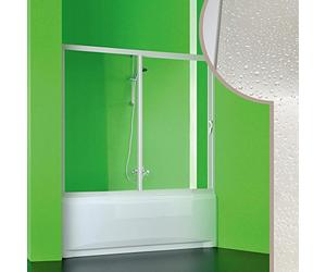 Forte BS322000001 Maestro Pare-baignoire en PVC et acrylique, largeur ajustable, réversible, 160 x H 150 cm, blanc