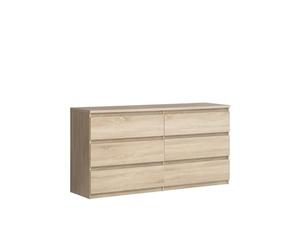 Forte Chelsea Commode Moderne à 6 tiroirs 150 x 160 cm, Buffet, pour Salon, Chambre à Coucher, décor en Bois de chêne Sonoma, 154 cm de Large x 79,9 cm de Haut x 42,2 cm de Profondeur