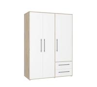 Forte Jupiter Armoire 140 150 à 3 Portes avec 2 tiroirs et étagères, décor Bois : chêne Sonoma, 145 cm de Large x 59 cm de Profondeur x 200 cm de Haut