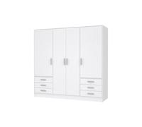 Jupiter Band Armoire Forte 4 portes 6 tiroirs Bois aggloméré Blanc mat 206,5×60×200 cm