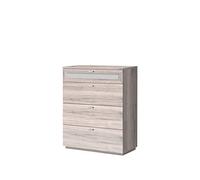 FORTE Nexus Commode avec 4 tiroirs, matériau en Bois, chêne Sable, 37,5 x 98,8 x 79,9 cm