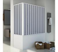 FORTE Pare Baignoire 70x160CM H150 en Plastique PVC modèle Santorini avec l’Ouverture Centrale