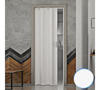 FORTE Porte Pliante reductible accordèon Blanc Pastel PVC coulissante 83x214 Monica