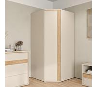 Forte WEXLIN Armoire d'angle 90 95 cm, Moderne, avec Porte d'armoire, Chambre à Coucher, Peu encombrante, matériau dérivé du Bois, Sable/mauvella, décor Bois, 92,2 cm de Large x 193,7 cm de Haut x