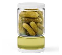 ForTidy Récipient à cornichons en verre avec passoire, pot alimentaire, blanc, 1,3 l