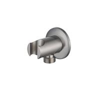 Fortifura Calvi Coude pour flexible de douche avec rosace ronde Inox brossé SW542645