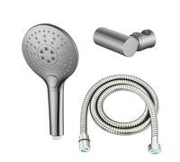 Fortifura Calvi Douchette à main - Ø12 cm - rond - 3 jets - avec support - flexible anti-torsion - 150 cm - inox brossé PVD SW799447/sw720566 /sw706208