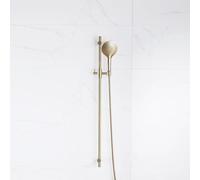 Fortifura Calvi ensemble barre de douche avec douchette à main ronde, flexible de douche métallique Laiton brossé PVD (Or) SW767490/SW799449/SW706206