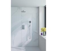 Fortifura Calvi Ensemble de douche à encastrer - thermostatique - bras mural - douche principale de 30 cm - douchette ronde - flexible de douche lisse - chrome SW496814/SW721166/SW542643/SW720559/SW11