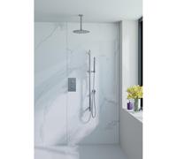 Fortifura Calvi Ensemble de douche à encastrer - thermostatique - bras plafond - glissière - douche principale de 30 cm - douchette à main - flexible de douche lisse - chrome SW377830/SW1139119/SW7211