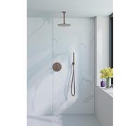 Fortifura Calvi ensemble de douche pluie encastré - douche de tête Ø 25 cm - bras de plafond 20 cm - support fixe - cuivre brossé mat SW970038/SW970041/SW970042/SW970045/SW970046/SW970