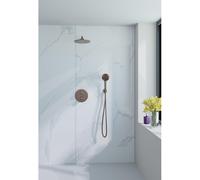 Fortifura Calvi ensemble de douche pluie encastré - douche de tête Ø 25 cm - bras mural courbé 35 cm - cuivre brossé mat SW1171111/SW970041/SW970043/SW970045/SW970047/SW97