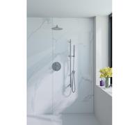 Fortifura Calvi ensemble de douche pluie encastré - douche de tête Ø 25 cm - bras mural courbé 35 cm - douchette bâton 1 jet - chrome SW496810/SW1183043/SW767373/SW720552/SW720559/SW72