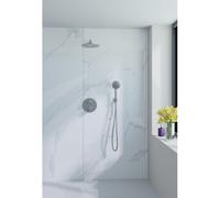 Fortifura Calvi ensemble de douche pluie encastré - douche de tête Ø 25 cm - bras mural courbé 35 cm - support fixe - inox brossé SW706208/SW720554/SW720561/SW542645/SW1159493/SW79