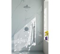Fortifura Calvi ensemble de douche pluie encastré - douche de tête Ø 25 cm - douchette bâton 1 jet - support fixe - inox brossé SW496812/SW542645/SW706208/SW720554/SW720561/SW115