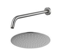Fortifura Calvi Tête de Douche - 25cm - ronde - bras mural 35cm - inox brossé SW720554/SW720561