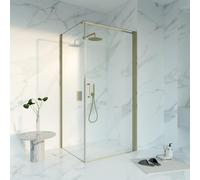 Fortifura Galeria Cabine de douche - 80x100cm - profilé - verre de sécurité - anti-calcaire - Laiton brossé SW1122482 SW797915 SW797910