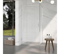 Fortifura Galeria Cabine de douche - 80x120x200cm - scharnières - barre de renfort - poignée plat - verre nervuré - Chrome SW1208820/SW1122560/SW797904/SW797953