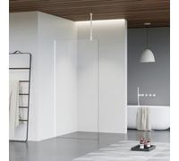 Fortifura Galeria Douche à l'italienne - 100x200cm - Clair - Bras plafond - Blanc mat SW797915/SW797906/SW804546