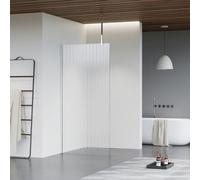 Fortifura Galeria Douche à l'italienne - 100x200cm - Verre nervuré - Bras plafond - Chrome SW797955/SW797904/SW804541
