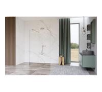 Fortifura Galeria Douche à l'italienne - 120x200cm - verre clair - anticalcaire - verre de sécurité 8mm - bras muraux - Inox brossé SW927769 2x/SW797917