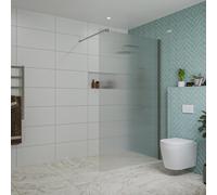 Fortifura Galeria Douche à l'italienne - 120x200cm - verre nervuré - Gunmetal brossé SW797953/SW797907