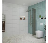 Fortifura Galeria Douche à l'italienne - 30x200cm - verre fumé - Gunmetal brossé SW797930/SW797907