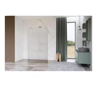 Fortifura Galeria Douche à l'italienne - 90x200cm - verre clair côtelé - anticalcaire - verre de sécurité 8mm - bras muraux - Inox brossé SW927769 2x/SW797951