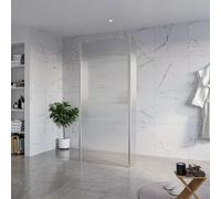 Fortifura Galeria Douche à l'italienne - 90x200cm - verre clair nervuré - anticalcaire - verre de sécurité 8mm - 2 parois latérales 40cm - avec bras muraux et profilés d'angle - Inox brossé SW927769 2