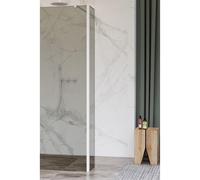 Fortifura Galeria paroi latérale - 50x200cm - verre fumé - 8mm - avec profilé d'angle - blanc mat SW797936 / SW541264