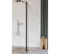 Fortifura Galeria Paroi latérale - 50x200cm - verre satiné - 8mm - avec profilé d'angle - Noir mat SW797922 / SW358025