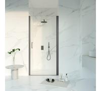 Fortifura Galeria Porte de douche - 80x200 - Profil - verre de sécurité - anti-calcaire - Gunmetal brossé PVD SW1122483