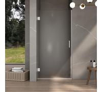 Fortifura Galeria Porte de douche - 90x200cm - charnières - poignée - plat - verre de sécurité satiné - Blanc mat SW1122553/SW1122562