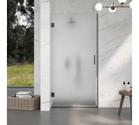 Fortifura Galeria Porte de douche - 90x200cm - charnières - poignée - plat - verre de sécurité Verre dépoli - Gunmetal SW1122553/SW1122563