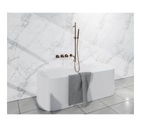 Fortifura Nebbio Ensemble combinaison bain - mitigeur thermostatique - barre de glissement avec coude mural intégré - flexible de douche lisse - douchette à main barre - bec - cuivre brossé SW1417132/