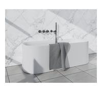 Fortifura Nebbio Ensemble combiné baignoire - mitigeur thermostatique - coude mural avec support de douchette - flexible de douche lisse - douchette sur barre - bec - gunmetal SW1183068/2xSW1183076/2x