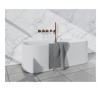Fortifura Nebbio Ensemble combiné bain - mitigeur thermostatique - coude mural avec support de douchette - flexible de douche lisse - douchette sur barre - bec - cuivre brossé SW1417132/2xSW1183076/2x