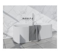 Fortifura Nebbio Ensemble combiné bain - mitigeur thermostatique - coude mural avec support douchette - flexible de douche lisse - barre douchette - bec - chrome SW1183064/2xSW1183076/2xSW1183077/SW54